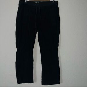 Ralph Lauren Active Black Pinwhale Corduroy Elastic Waist Pants Size 16.